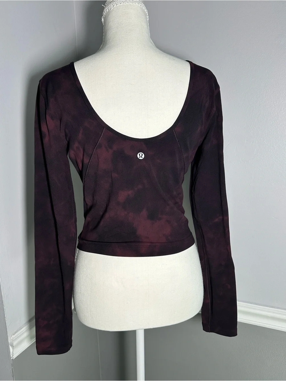 Lululemon Align Diamond Dye Long-Sleeve Shirt Burgundy & Black Size 8